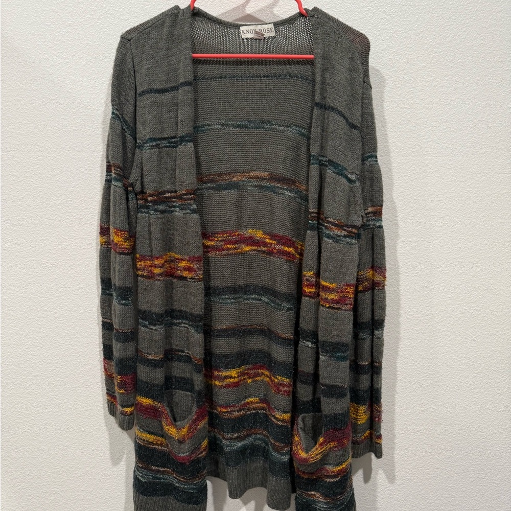 Gray Striped Women's Sweater